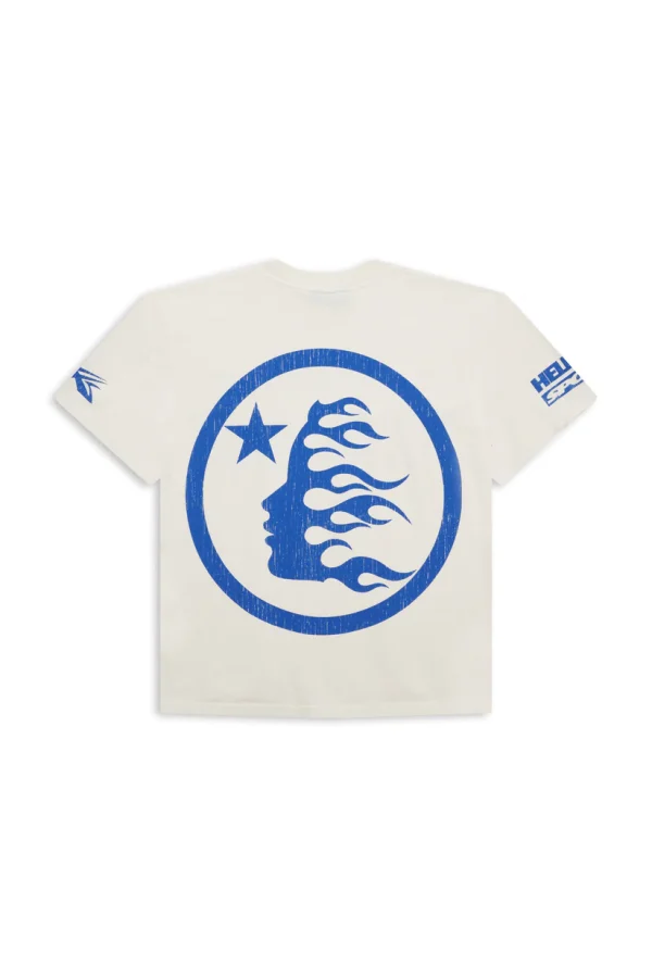 Hellstar Beat Us T-Shirt (White/Blue)