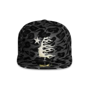 Black Hellstar Fitted Cheetah Print Hat