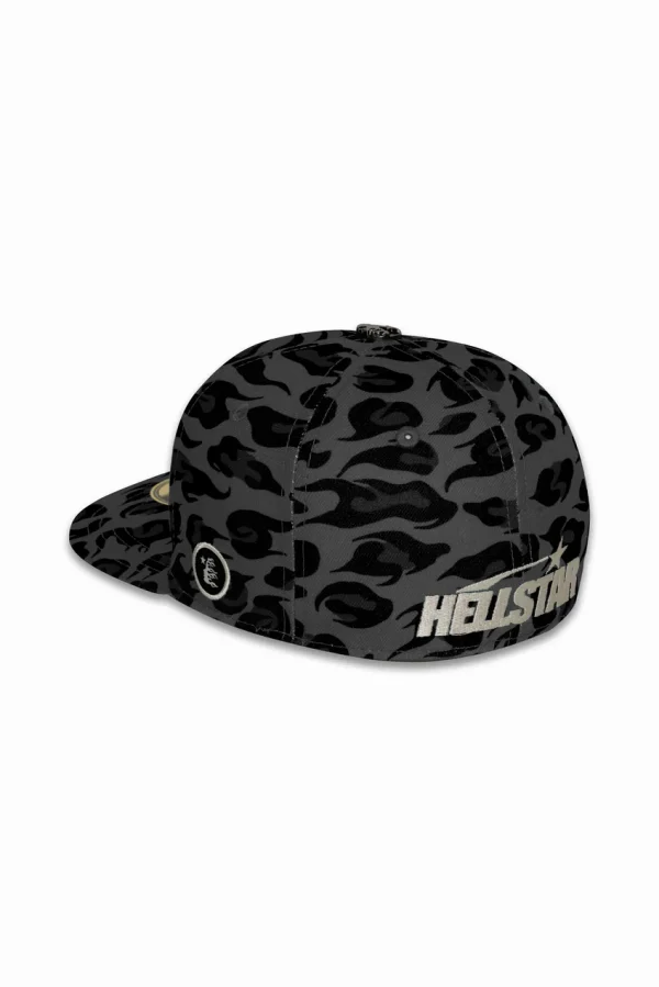 Black Hellstar Fitted Cheetah Print Hat