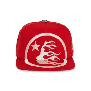 Buy Red Hellstar Big Logo Trucker Snapback Hat