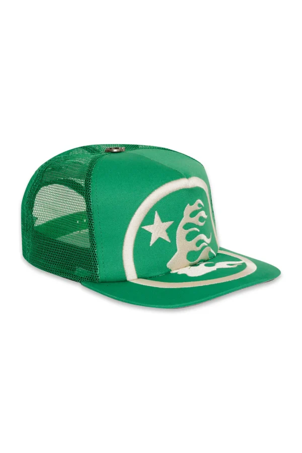 Green Hellstar Big Logo Trucker Snapback Hat