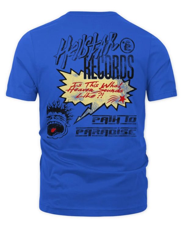 hellstar records shirt blue