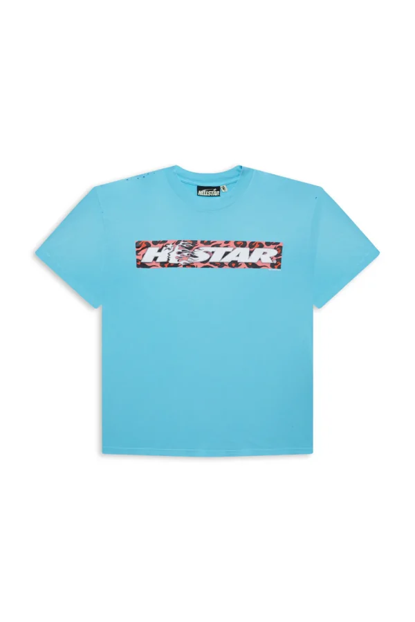 Blue Hellstar Box Logo T-Shirt