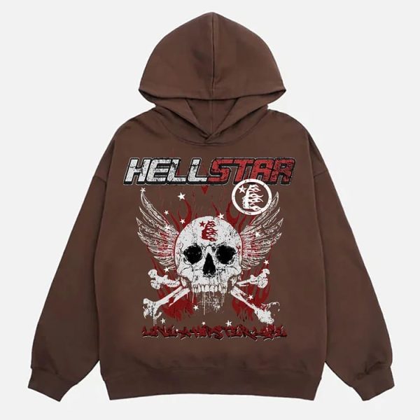 Hellstar record Hoodie Brown